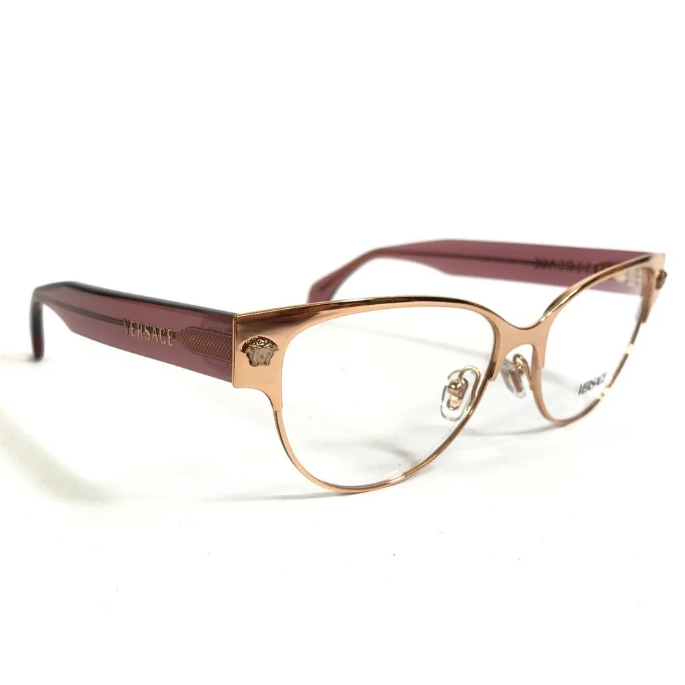 Versace Eyeglasses Frames MOD.1318 1412 Purple Gold Cat Eye Full Rim 53-15-140